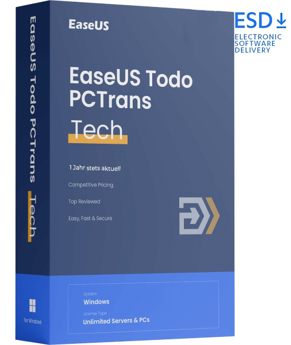 EaseUS Todo PCTrans Technician | ∞ PCs &amp; Server | 1 Jahr | stets aktuell | ESD