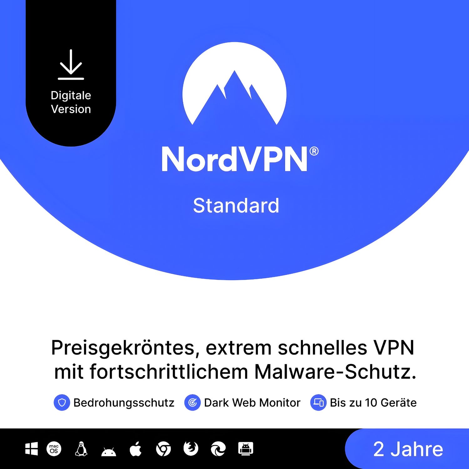 NordVPN Standard | 10 Geräte | 2 Jahre | stets aktuell | ESD