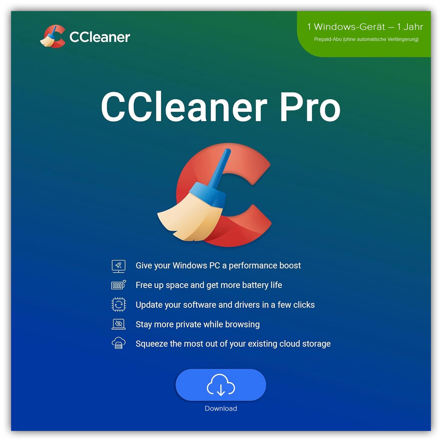 CCleaner Professional | 1 PC | 1 Jahr | stets aktuell | Key in 5 Min. | ESD