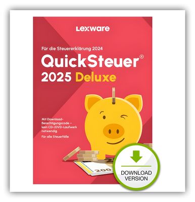 Lexware Quicksteuer 2025 Deluxe (für Steuerjahr 2024) | 1 PC | 1 Jahr | ESD