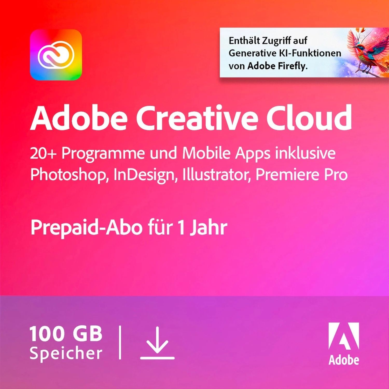 Adobe Creative Cloud (alle Apps) | 1 Nutzer (PC/Mac) | 1 Jahr | ESD