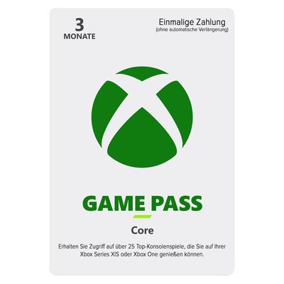 Xbox Game Pass Core | 3 Monate | Online-Multiplayer &amp; Top-Spiele | in 5 Min. per eMail | Voucher