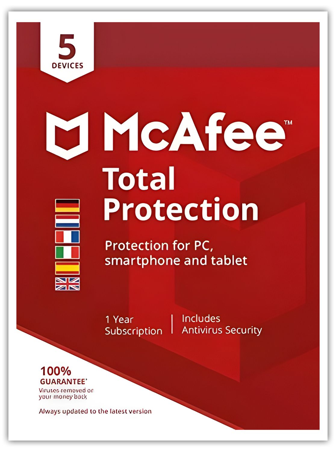 McAfee Total Protection | 5 Geräte | 1 Jahr | stets aktuell | PKC