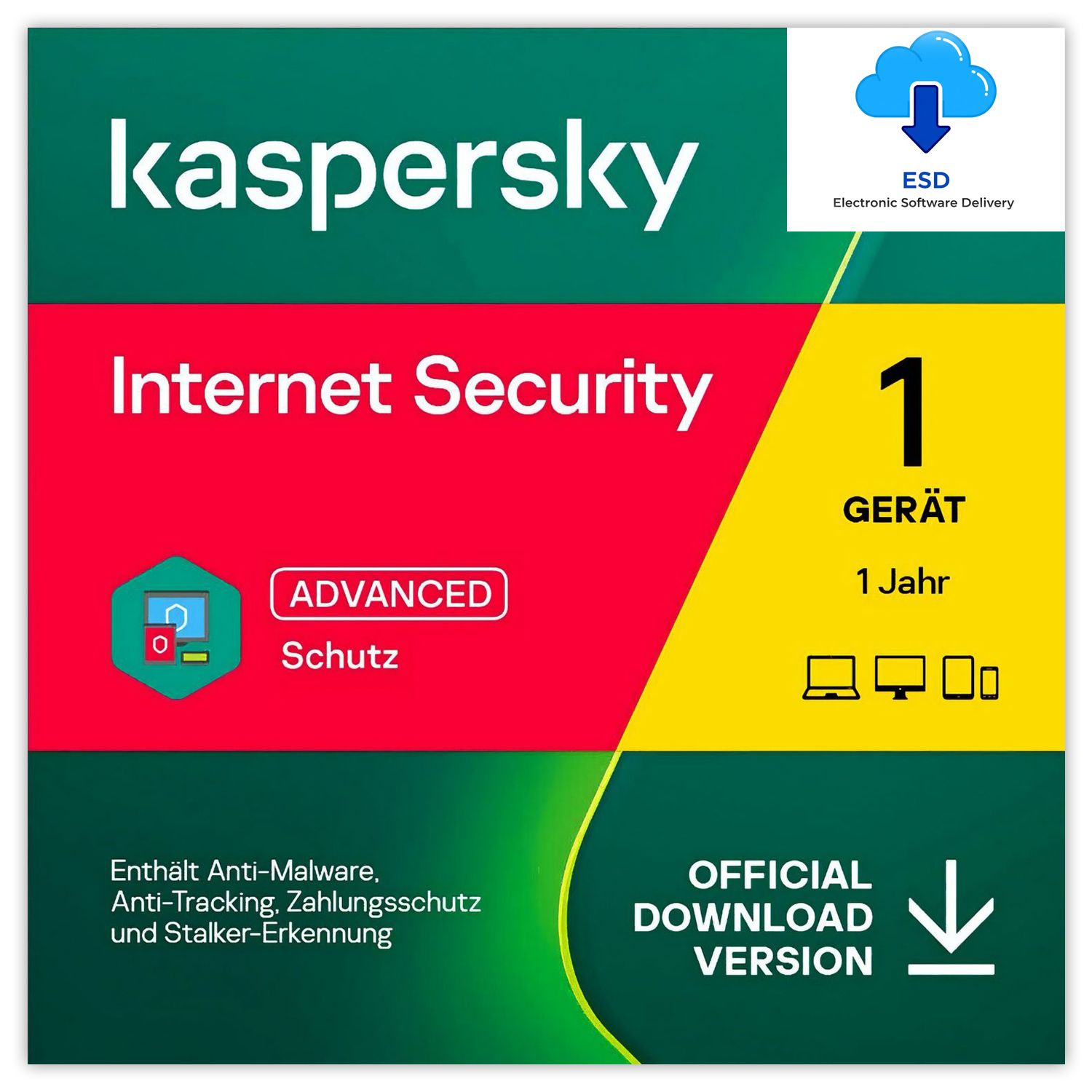 Kaspersky Internet Security | 1 Gerät | 1 Jahr | stets aktuell | Key in 5 Min. | ESD