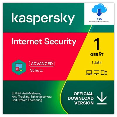 Kaspersky Internet Security | 1 Gerät | 1 Jahr | stets aktuell | Key in 5 Min. | ESD
