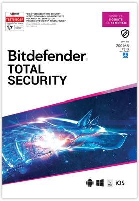 Bitdefender Total Security | 5 Geräte | 18 Monate | stets aktuell | ESD