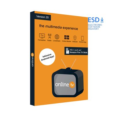 OnlineTV 20 | 1 PC (inkl. Android + FireTV) | Dauerlizenz (einmaliger Kauf) | Key in 5 Min. | ESD OnlineTV 20 | 1 PC (inkl. Android + FireTV) | Dauerlizenz (einmaliger Kauf) | Key in 5 Min. | ESD