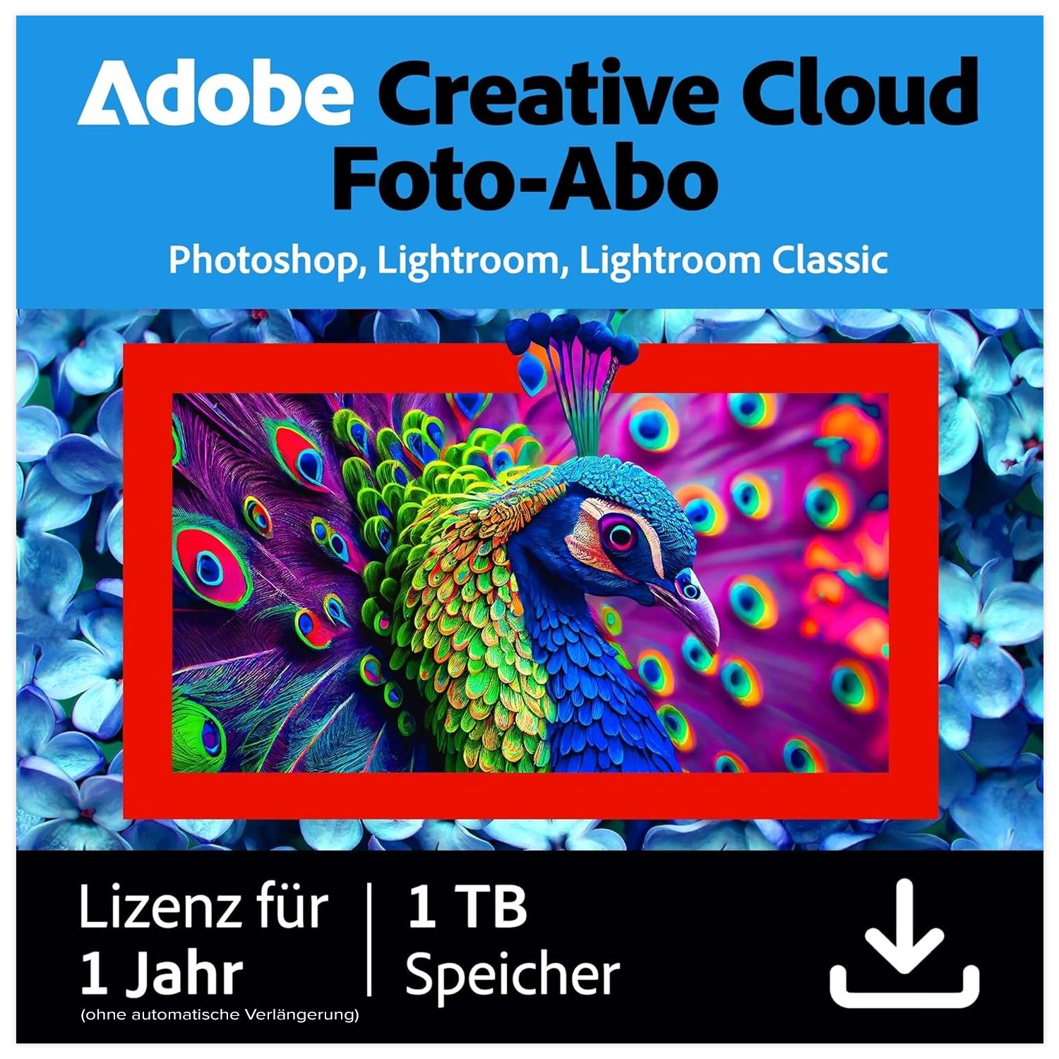 Adobe Creative Cloud Foto-Abo (Photoshop &amp; Lightroom) | 1 Nutzer (2 PC/Mac) | 1 Jahr inkl. 1 TB Cloud | ESD