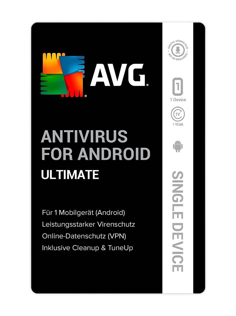 AVG Mobile Ultimate | 1 Android-Gerät | 1 Jahr | stets aktuell | Key in 5 Min. | ESD