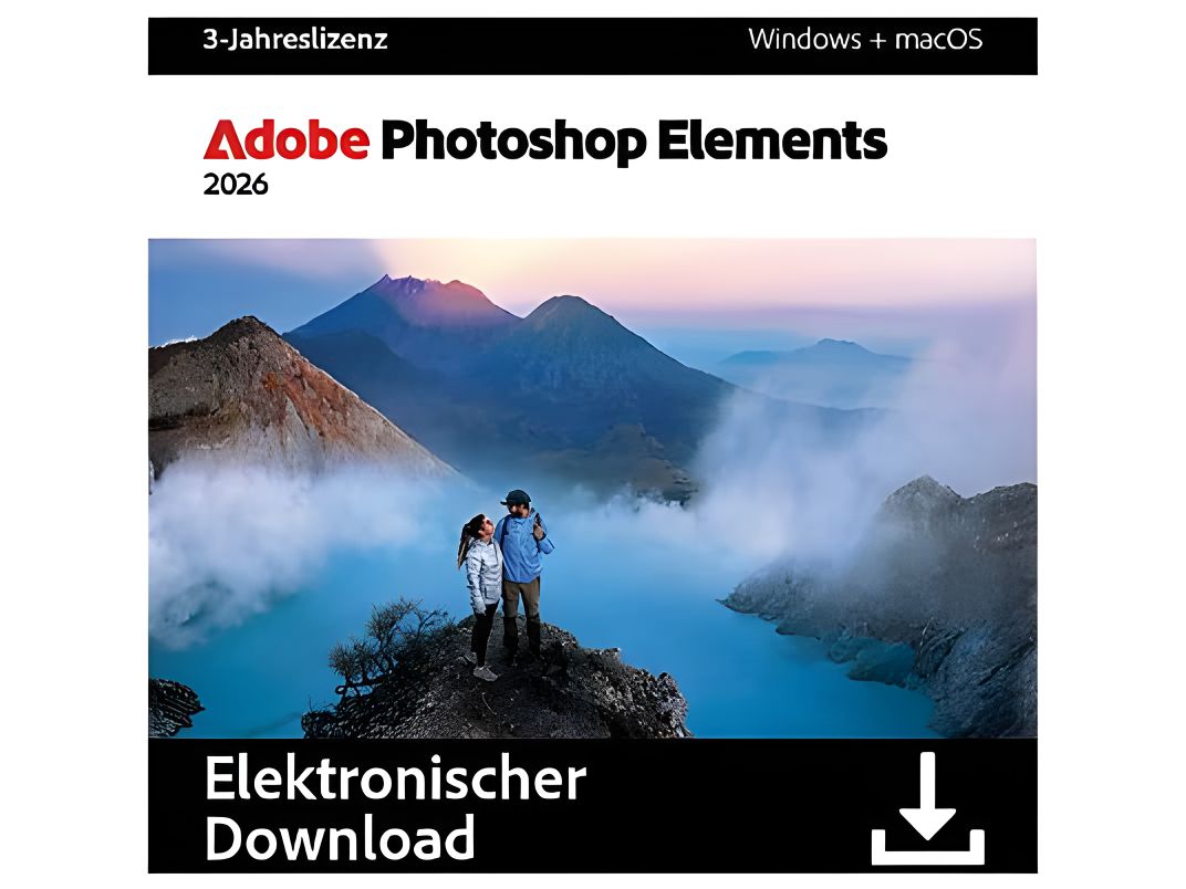 Adobe Photoshop Elements 2026 | 2 Geräte (Windows/Mac) | 3 Jahre | ESD