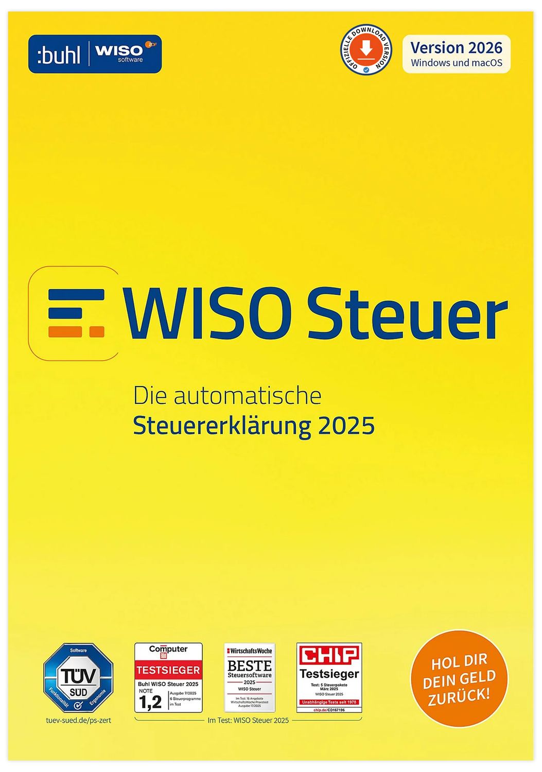 WISO Steuer 2026 (Steuererklärung 2025) | 1 Nutzer (Windows &amp; Mac) | ESD