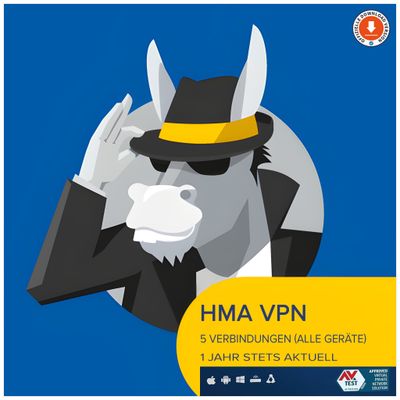 Hide My Ass HMA! Pro VPN | 1 Nutzer | unbegrenzte Geräte (5 Verbindungen) | 1 Jahr | ESD