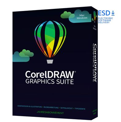 CorelDRAW Graphics Suite 365 (aktuelle Version) | 1 PC/MAC | 1 Jahr | ESD