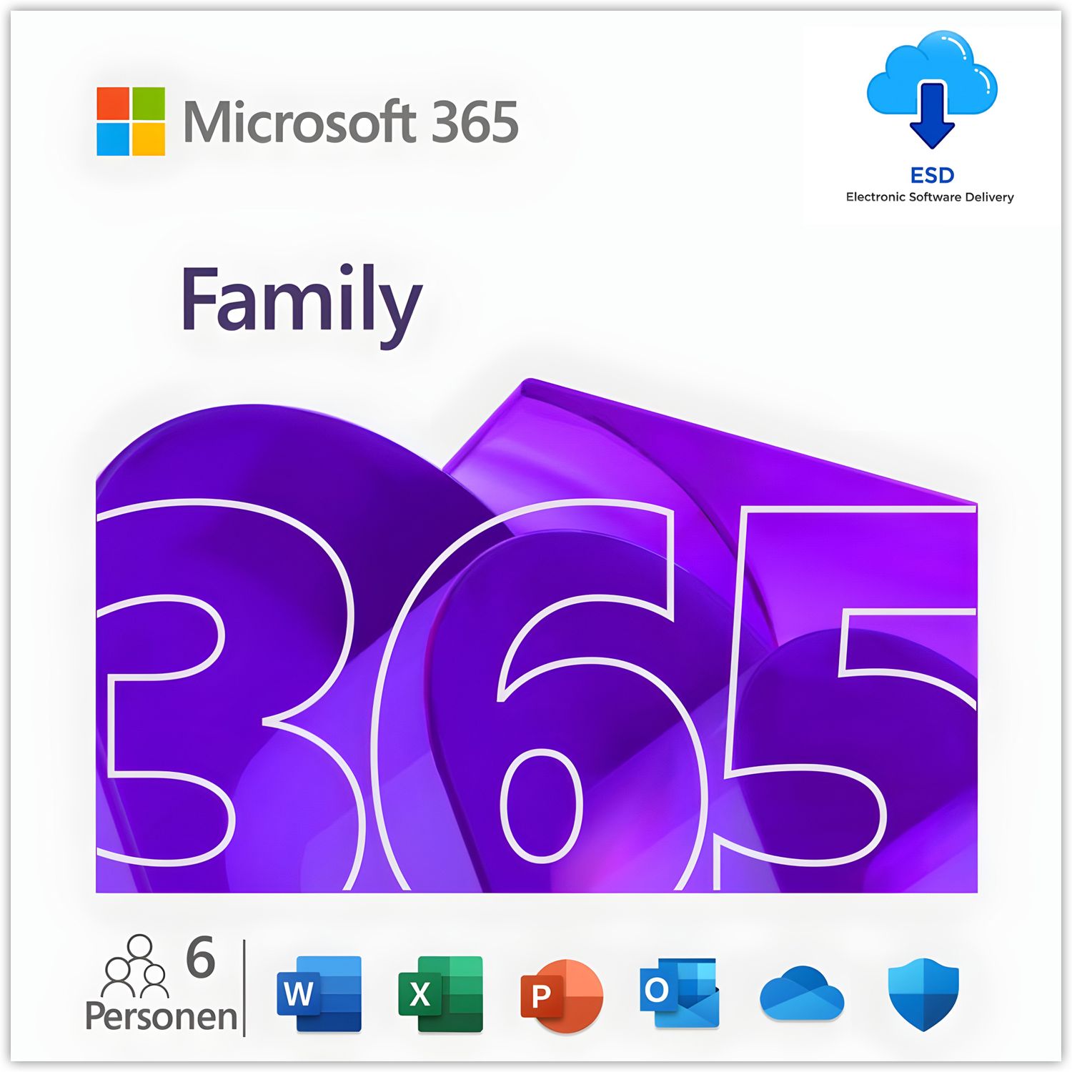 Microsoft 365 Family | 6 Nutzer (6 TB) | 6 Geräte | 1 Jahr | ESD