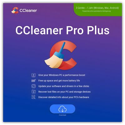 CCleaner Pro Plus | 3 Geräte | 1 Jahr | stets aktuell | Key in 5 Min. | ESD