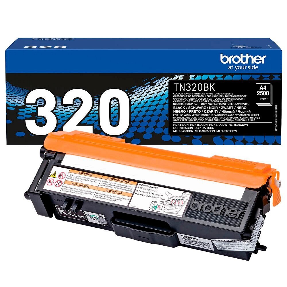 Original Brother Toner TN320BK / TN-320BK   Schwarz