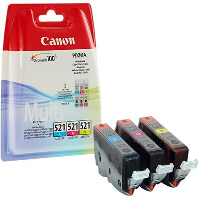 Original Canon CLI-521 C/M/Y Druckerpatronen
