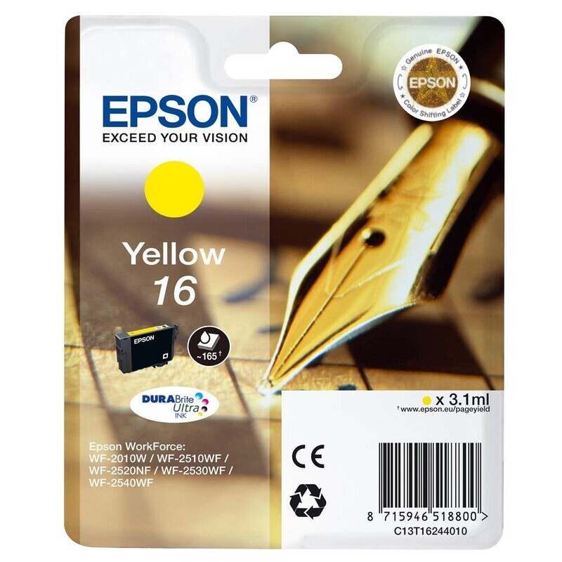 Original Epson T1624 / 16 Yellow Druckerpatrone / C13T16244012 Original Epson T1624 / 16 Yellow Druckerpatrone / C13T16244012