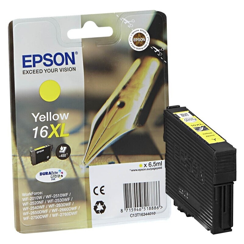 Original Epson T1634 / 16XL  Yellow Druckerpatrone / C13T16344012