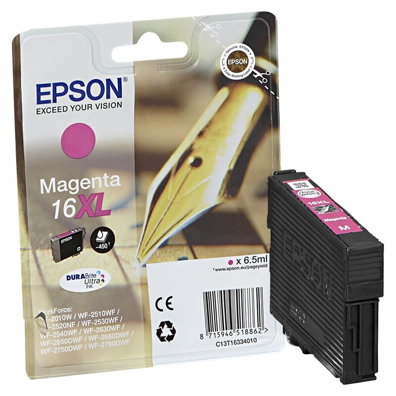 Original Epson T1633 / 16XL Magenta Druckerpatrone / C13T16334012 Original Epson T1633 / 16XL Magenta Druckerpatrone / C13T16334012