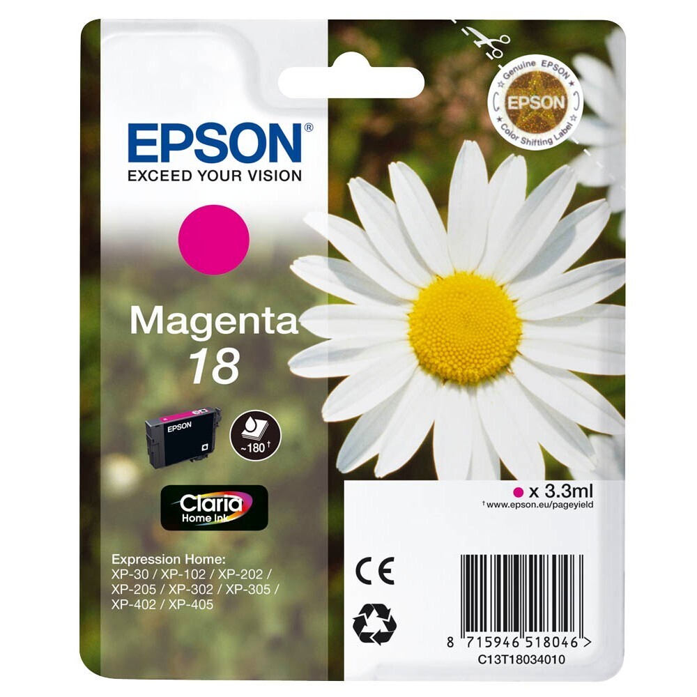 Original Epson T1803 / 18  Magenta Druckerpatrone / C13T18034012