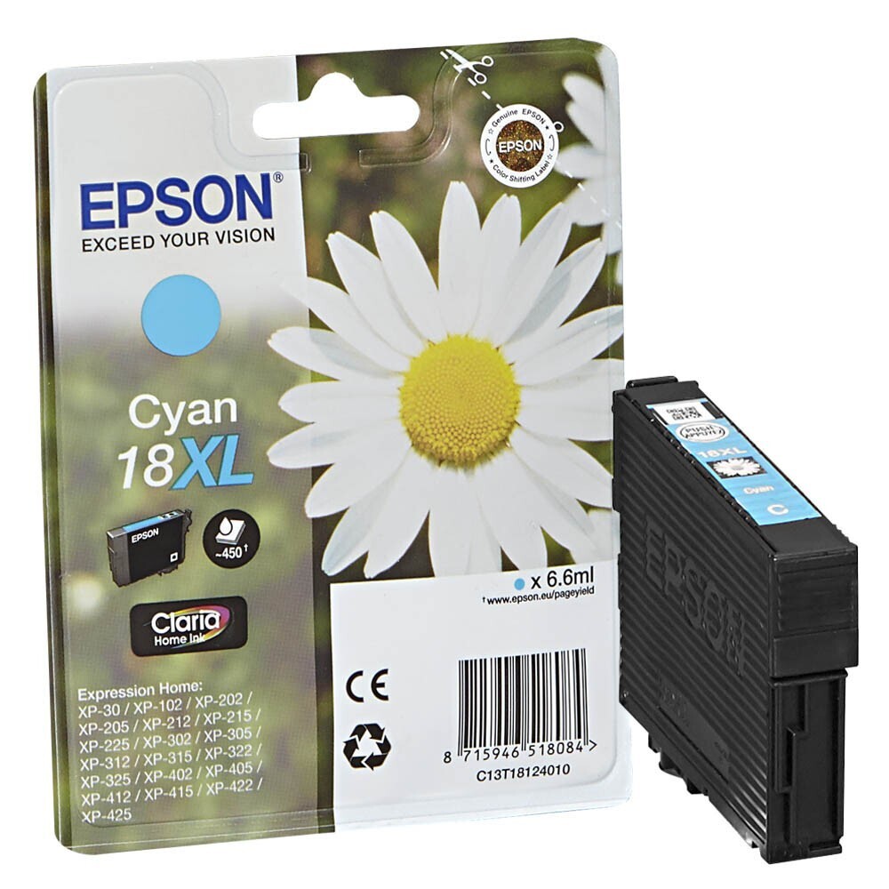 Original Epson T1812/ 18XL  Cyan Druckerpatrone / C13T18124012