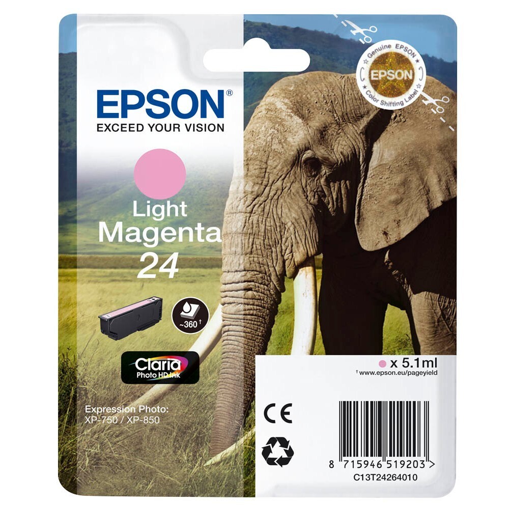 Original Epson T2426 / 24 Light Magenta Druckerpatrone / C13T24264012