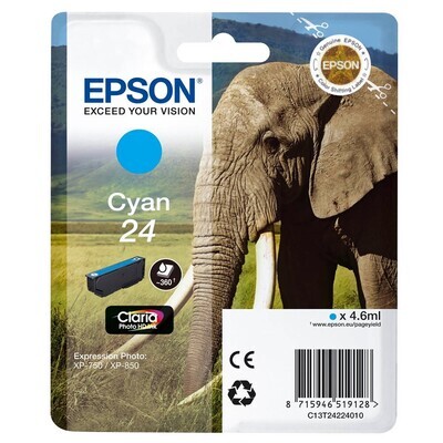 Original Epson T2422 / 24 Cyan Druckerpatrone / C13T24224012 Original Epson T2422 / 24 Cyan Druckerpatrone / C13T24224012