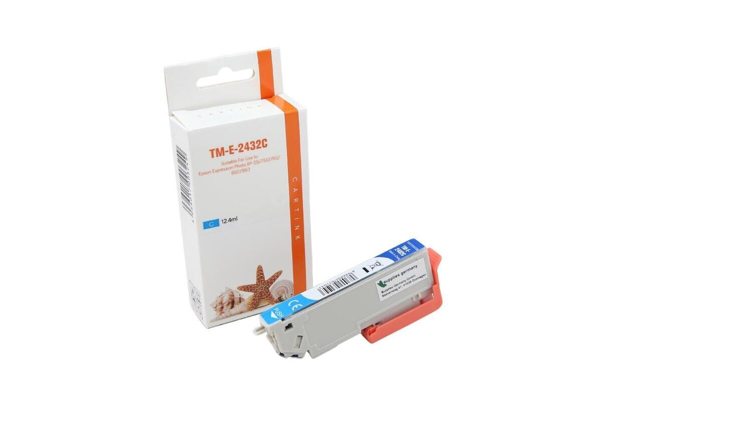Alternative Druckerpatrone passend zu Epson T2432XL Cyan
