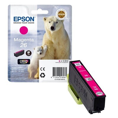 Original Epson T2613 / 26 Magenta Druckerpatrone / C13T26134012