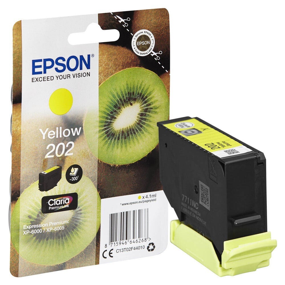 Original Epson 202 / T02F44 Yellow Druckerpatrone / C13T02F44010 Original Epson 202 / T02F44 Yellow Druckerpatrone / C13T02F44010
