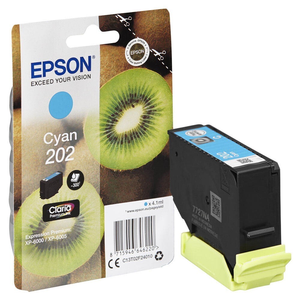 Original Epson 202 / T02F24   Cyan Druckerpatrone / C13T02F24010