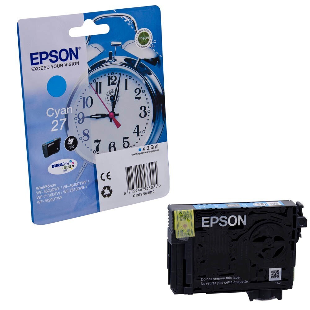 Original Epson T2702 / 27 Cyan Druckerpatrone / C13T27024012
