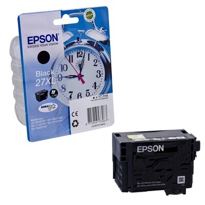 Original Epson T2711 / 27XL schwarz Druckerpatrone / C13T27114012