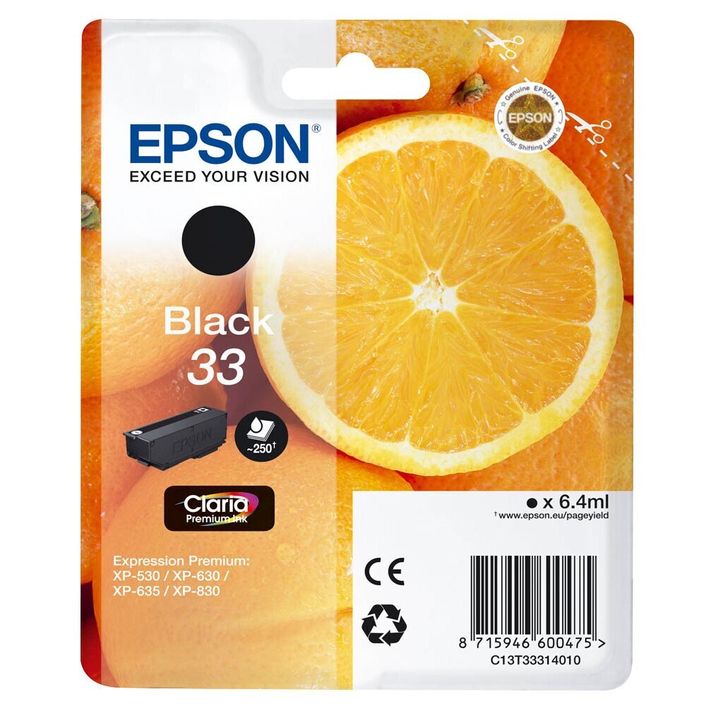 Original Epson T3331 / 33 schwarz Druckerpatrone / C13T33314012