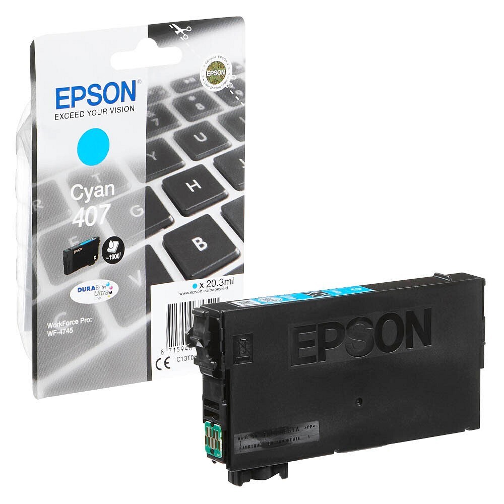 Original Epson 407 / T07U2 Cyan Druckerpatrone / C13T07U240