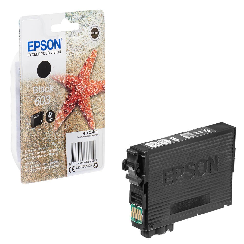 Original Epson 603 / T03U14 schwarz Druckerpatrone / C13T03U14010 Original Epson 603 / T03U14 schwarz Druckerpatrone / C13T03U14010