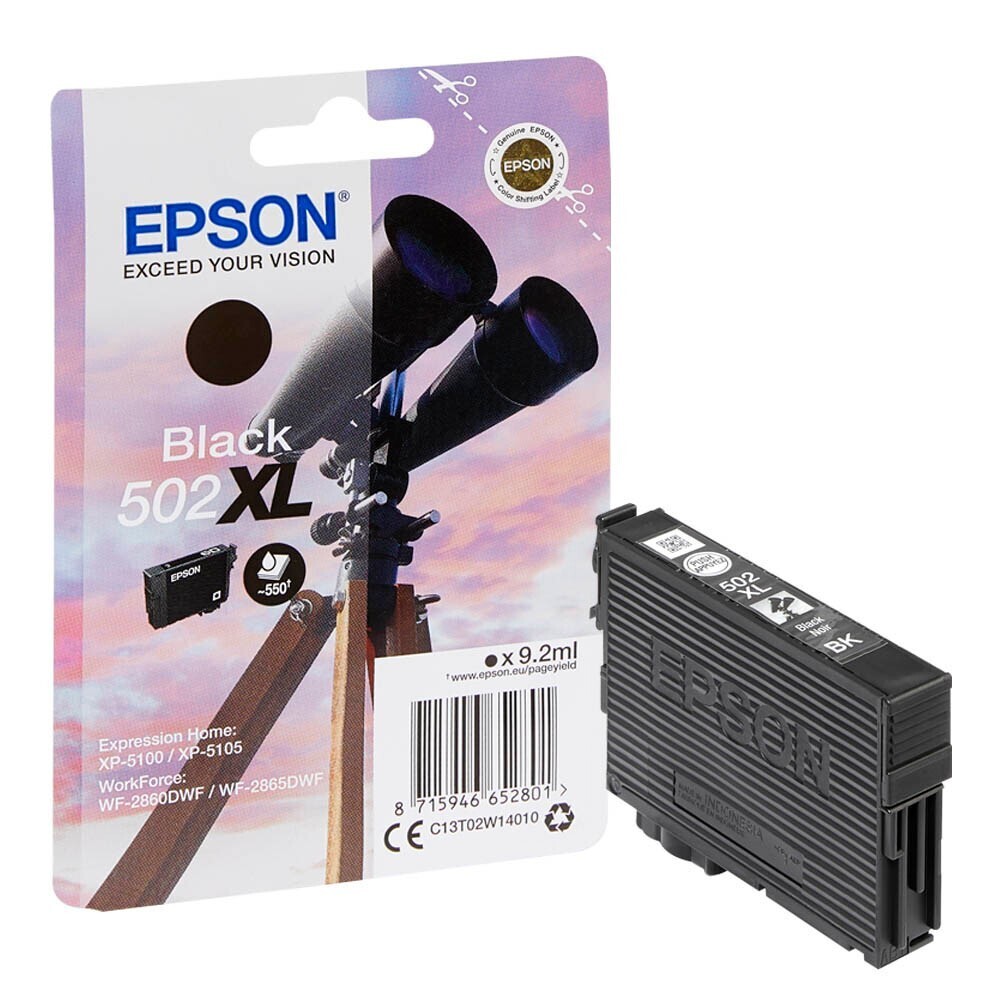 Original Epson 502 / T02W14 schwarz Druckerpatrone / C13T02W14010