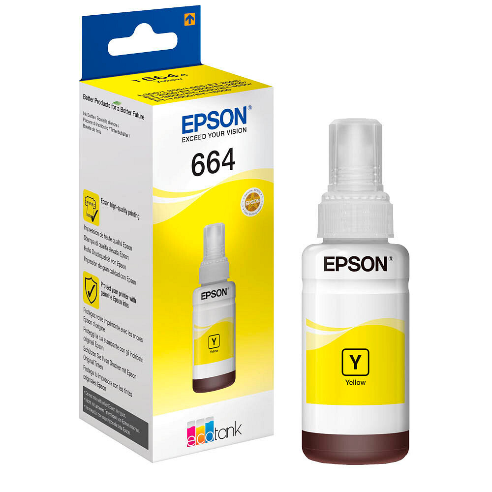 Original Epson T6644 Yellow Tintenflasche / C13T664340