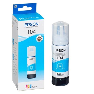 Original Epson 104 / T00P24 Cyan Tintenflasche / C13T00P240 Original Epson 104 / T00P24 Cyan Tintenflasche / C13T00P240