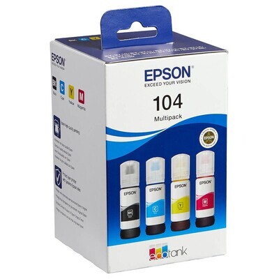 Original Epson Multipack 104 / T00P64 Tintenflaschen / C13T00P640 Original Epson Multipack 104 / T00P64 Tintenflaschen / C13T00P640