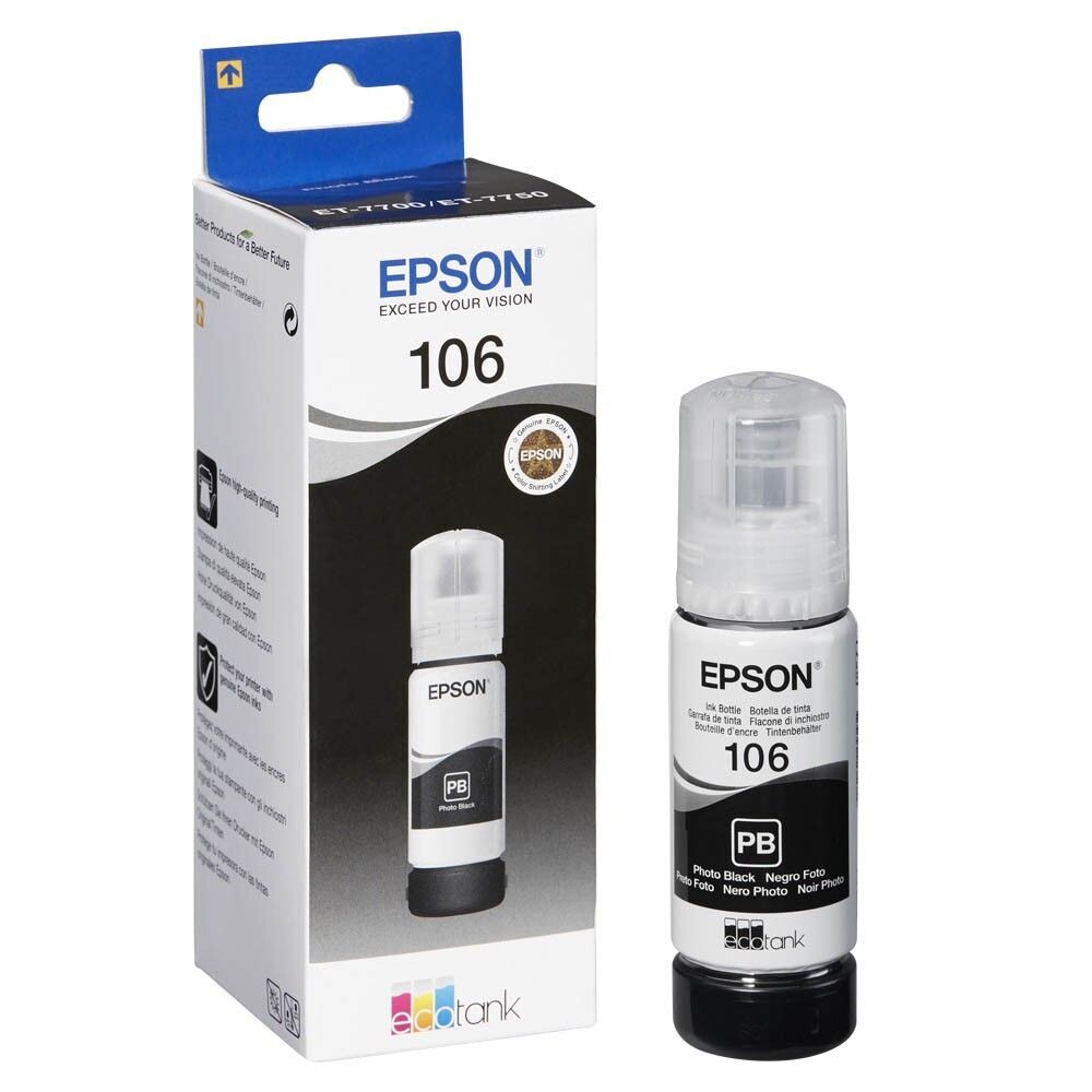 Original Epson 106 / T00R14  foto schwarz Tintenflasche / C13T00R140