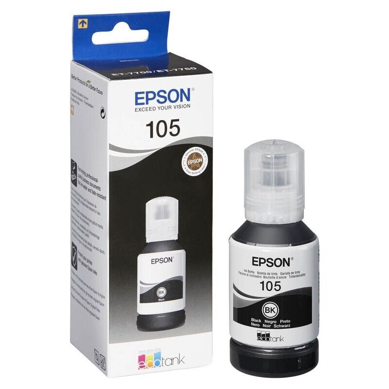 Original Epson 105 / T00Q140 schwarz Tintenflasche / C13T00Q140 Original Epson 105 / T00Q140 schwarz Tintenflasche / C13T00Q140