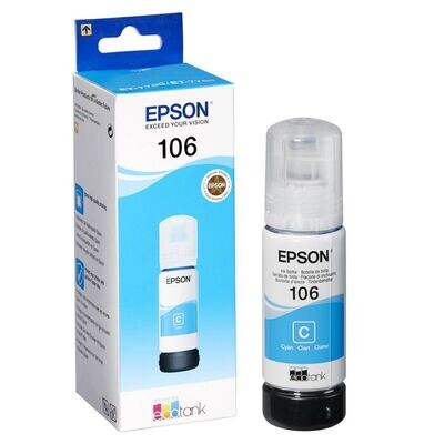 Original Epson 106 / T00R24 Cyan Tintenflasche / C13T00R240 Original Epson 106 / T00R24 Cyan Tintenflasche / C13T00R240
