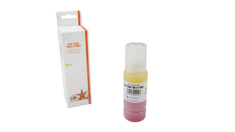 Alternative Tintenflasche passend zu Epson 106 Yellow C13T00R440 Alternative Tintenflasche passend zu Epson 106 Yellow C13T00R440