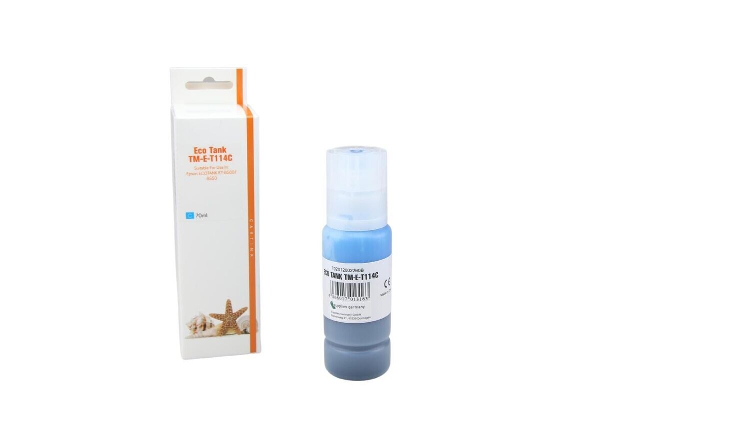 Alternative Tintenflasche passend zu Epson 114 Cyan C13T07B240