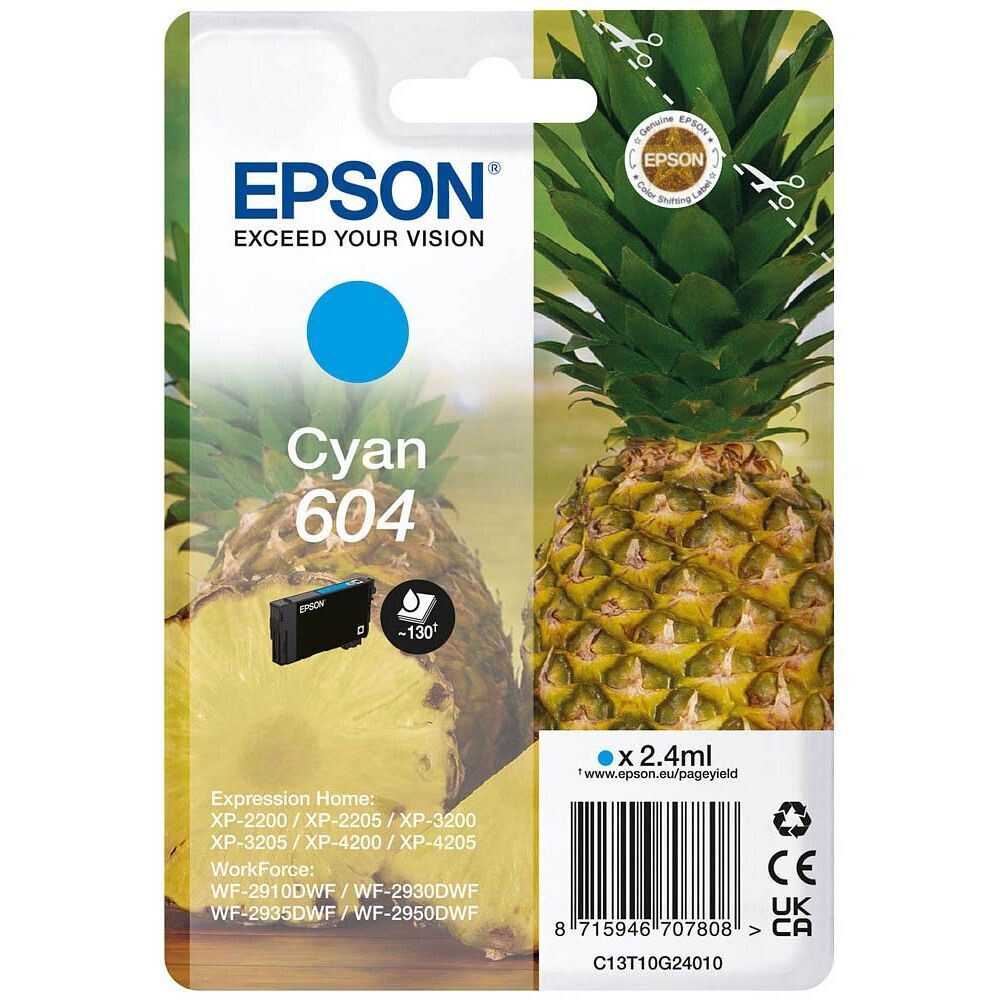 Original Epson 604 Cyan Druckerpatrone / C13T10G24010