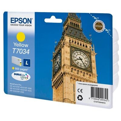 Original Epson T7034 Yellow Druckerpatrone / C13T70344010 Original Epson T7034 Yellow Druckerpatrone / C13T70344010