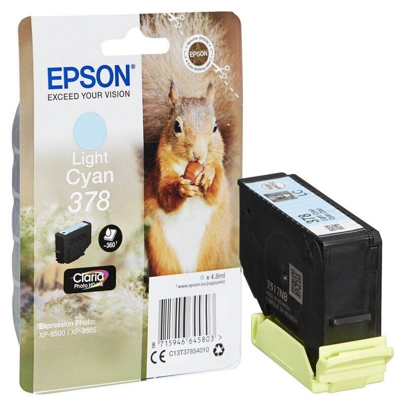 Original Epson 378 light Cyan Druckerpatrone / C13T37854010