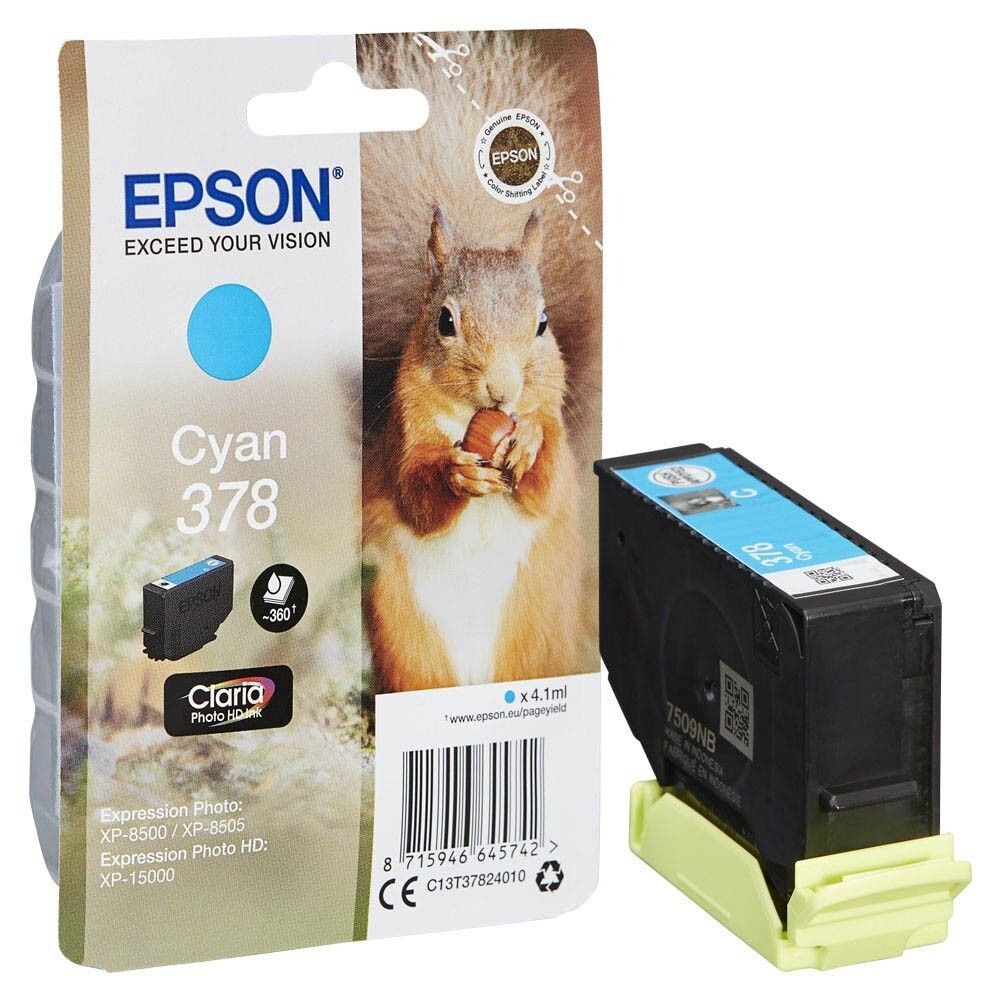 Original Epson 378 Cyan Druckerpatrone / C13T37824010